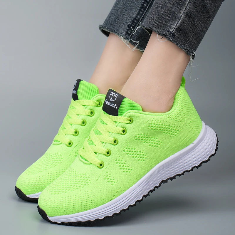 Women Casual Sneaker Shoes Platform Tennis Lightweight Mesh Summer Breathable Lace Up Fashionable Running Shoes Tenis Femimino