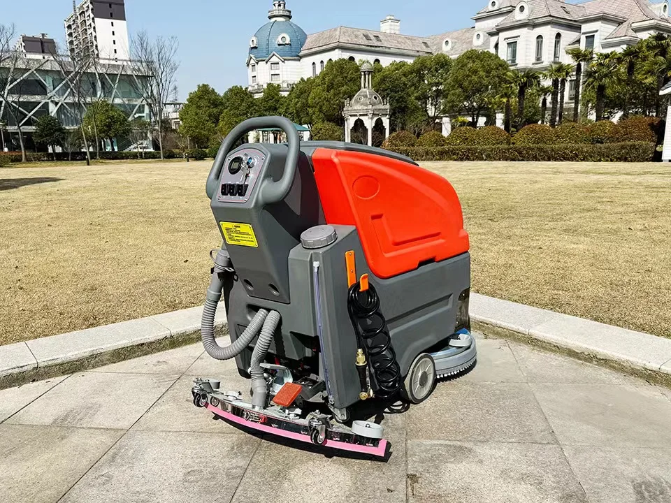 Экологически чистый аккумуляторный ручной скребок для пола, промышленная стиральная машина, скруббер для чистки пола