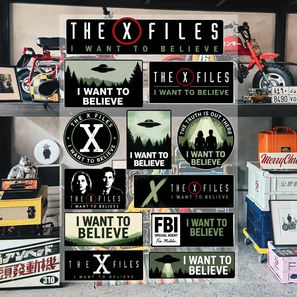 T-he X-Files：I W-anT To BelieV-e Aesthetic Graffiti Stickers Waterproof PVC Decals for Car Motorcycle Skateboard Helmet Notebook