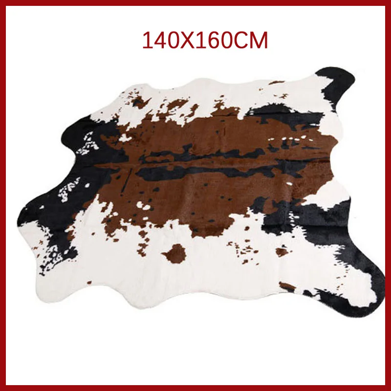 

Cowhide Rug Imitation Cow hide Carpets for living Room Bedroom Rug Home Decorative Hand Wash Modern Cow Skin Fur Furry Mat