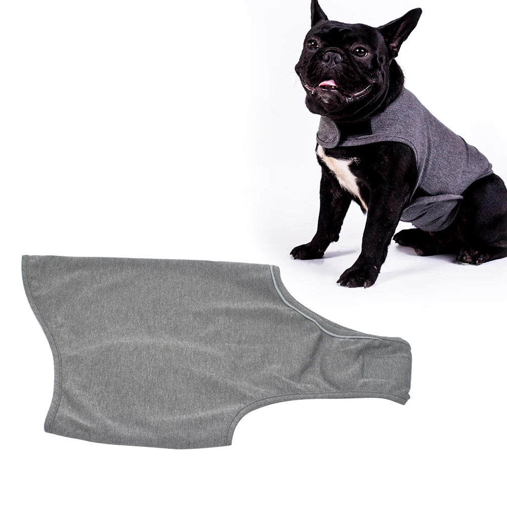 

Dog Anxiety Jacket Gray Durable Double-Sided Anti-Stress Wrap For Thunder Vet Trips Pet Jacket Dog Clothes