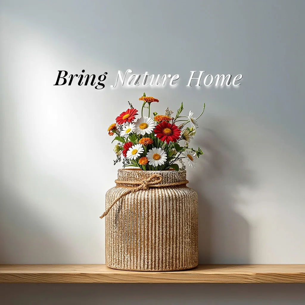 Rustic Ceramic Ribbed Vase | Multi-functional Utensil Holder Kitchen Storage Jar | Farmhouse Minimalist Table Centerpiece Decor
