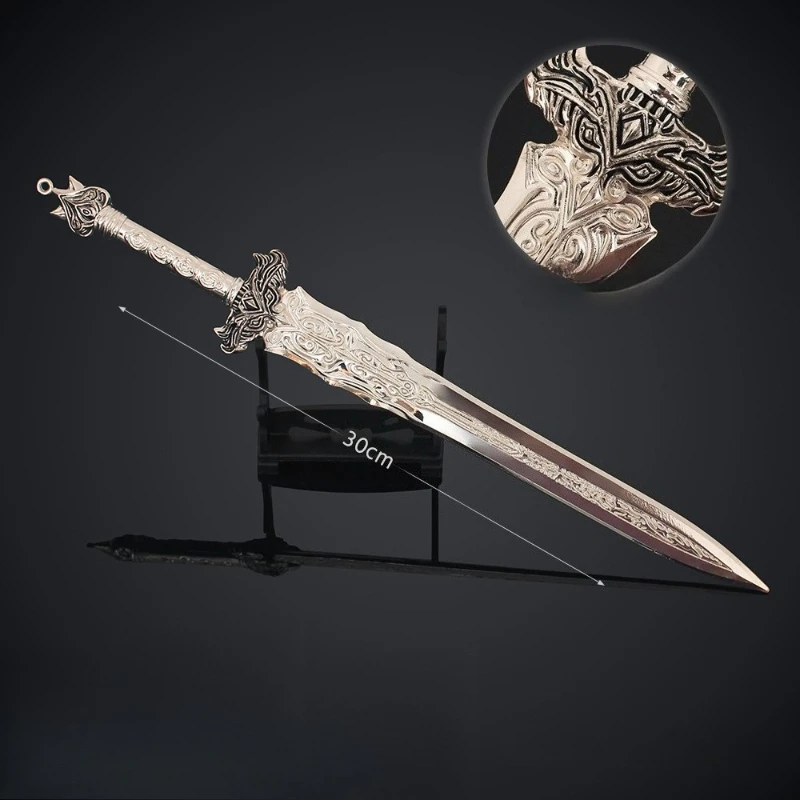 11.81in Film en TV Randapparatuur Yaochi Wit Licht Zwaard Oude Zwaard Model Metal Craft Desktop Collectible Ornament Jongen Speelgoed