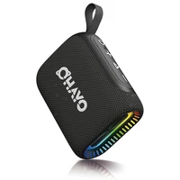 OHAYO Altavoz Bluetooth Mini con Luces RGB 5.3, Altavoz Exterior Resistente al Agua IPX7 24H Autonomía, para iPhone, Fiestas, Exteriores, Negro