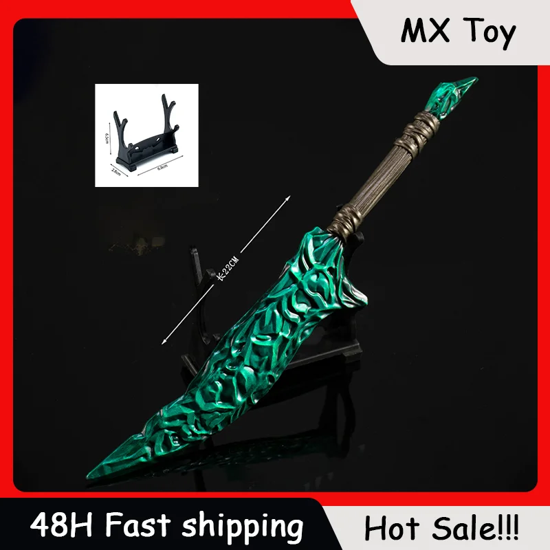 

22cm Crystal Knife Game Toy Sword Model Metal Craft Desktop Ornament Boys Gifts Collections Knife Toy Cosplay Props