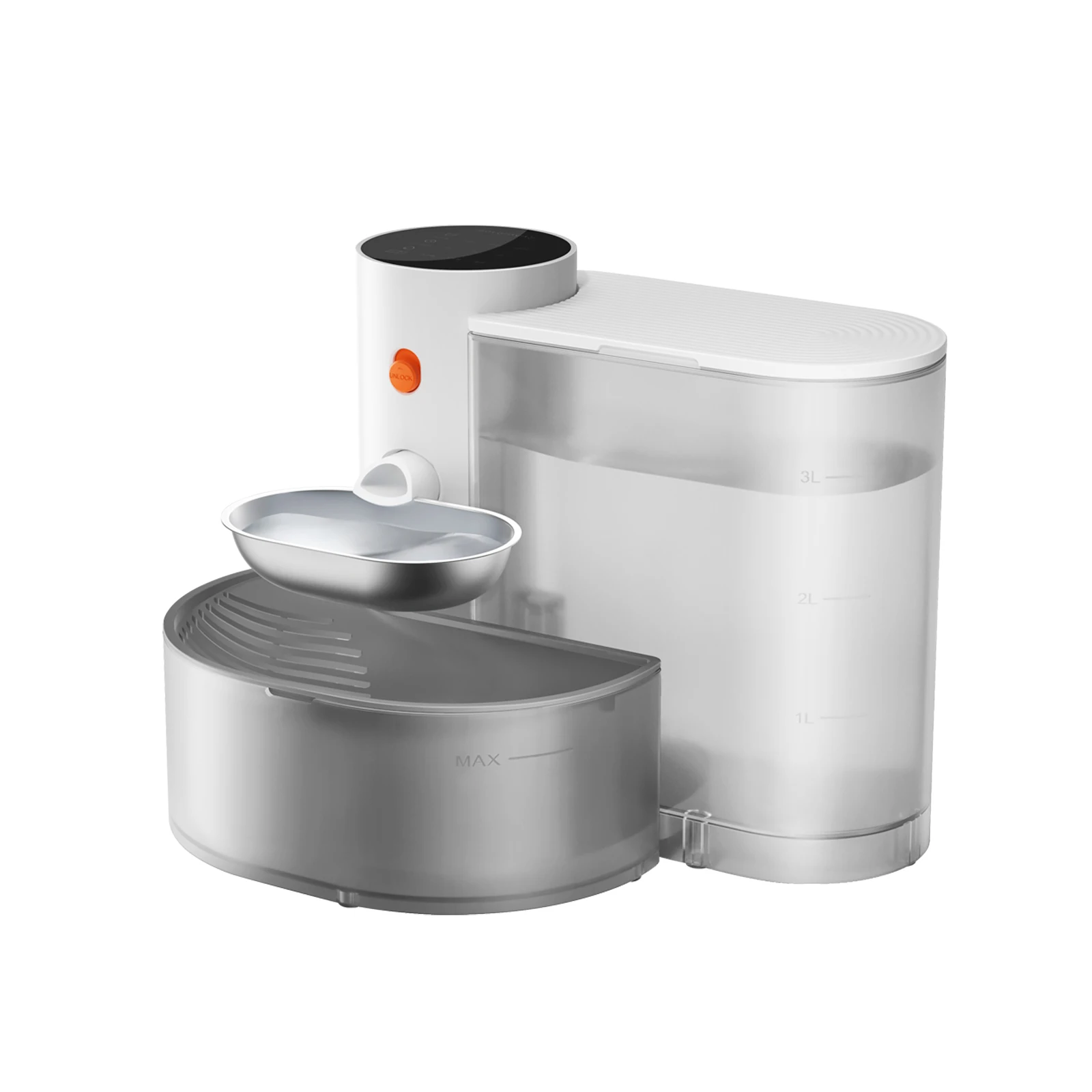 Slimme huisdierwaterfontein, 3L draadloze kattenwaterfontein zonder filter, op batterijen werkende, ultrastille kattenfontein, oplaadbaar