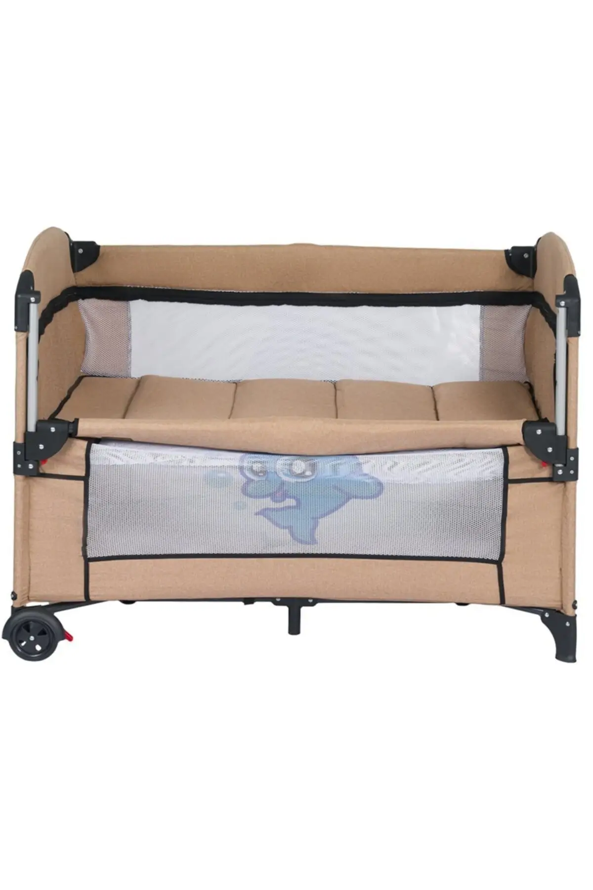 Dolfijn Moeder Yanı Box Wieg 70X120 Cm. -Beige
