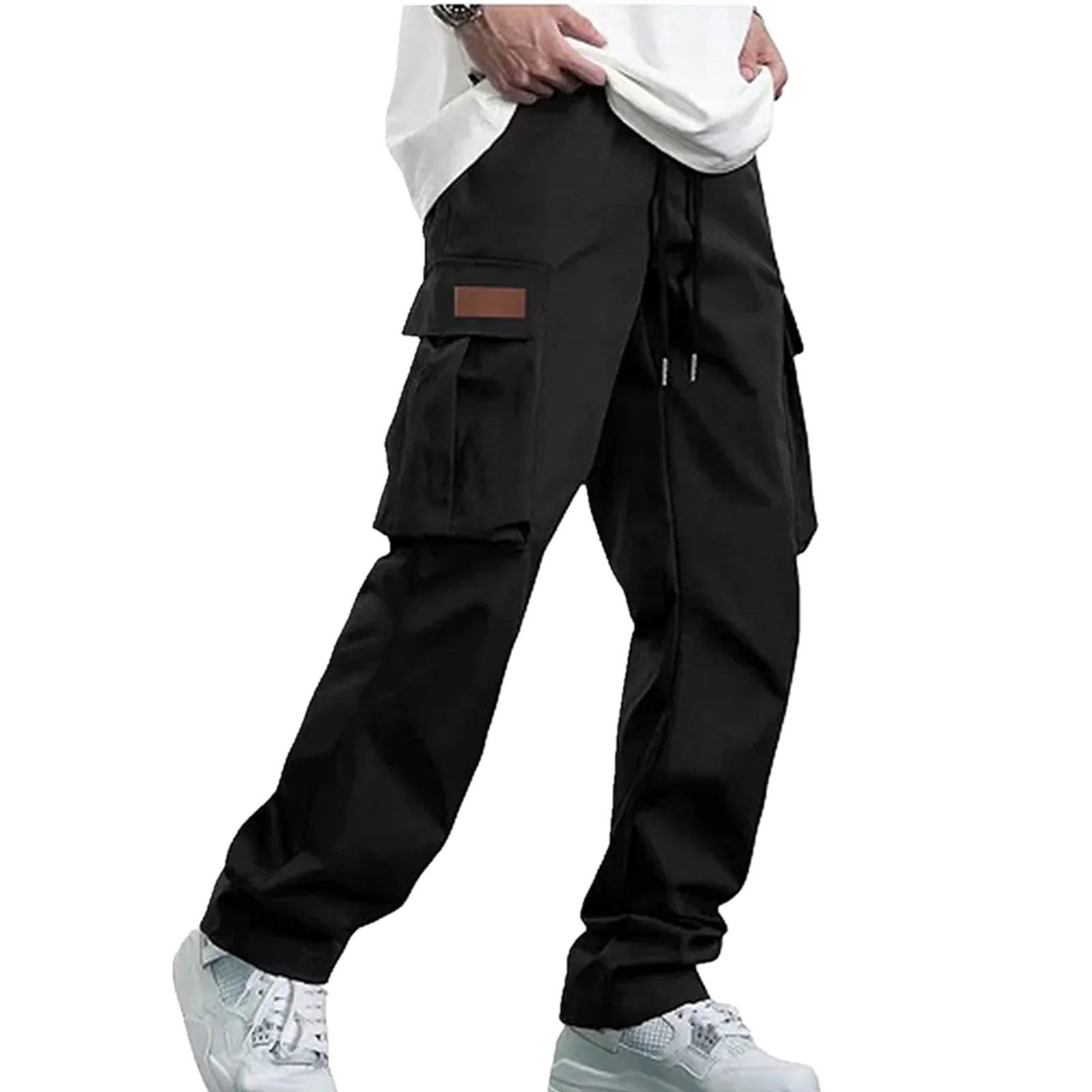 2024 new men\'s workwear pants, European and American men\'s loose straight casual pants, men\'s workwear pocket pants