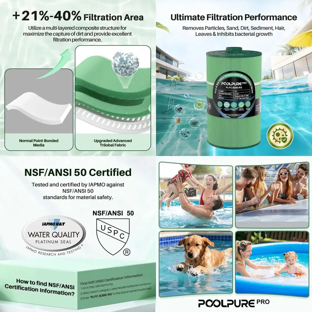 

Биоразлагаемый фильтрующий картридж для гидромассажной ванны из PLA, замена для 6540-501, PSD85-2002, C-8380, C-2810, XLS-840, 18007, 1 шт. в упаковке