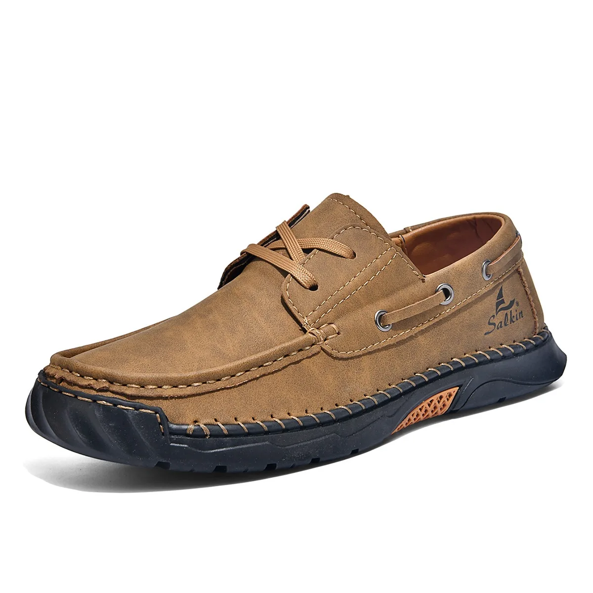 Handmade Stitching Men Casual Leather Shoes Designer Loafers Men Breathable Outdoor Spring Autumn New Model Comfortable Footwear