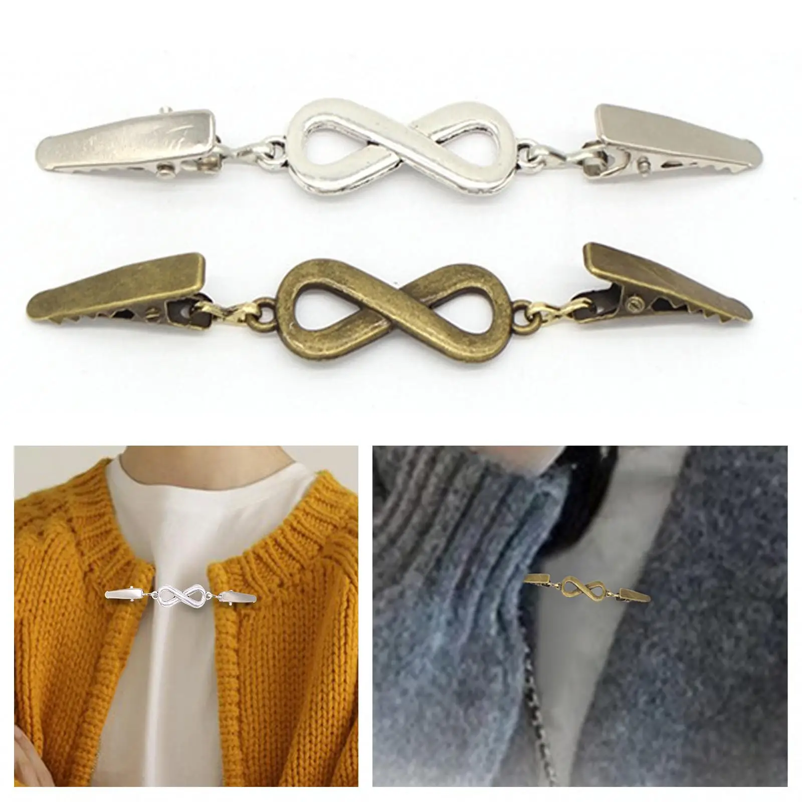 Alloy Clip Fastener Sweater Modern Cloak Clasps for Shirt Cardigan Cape