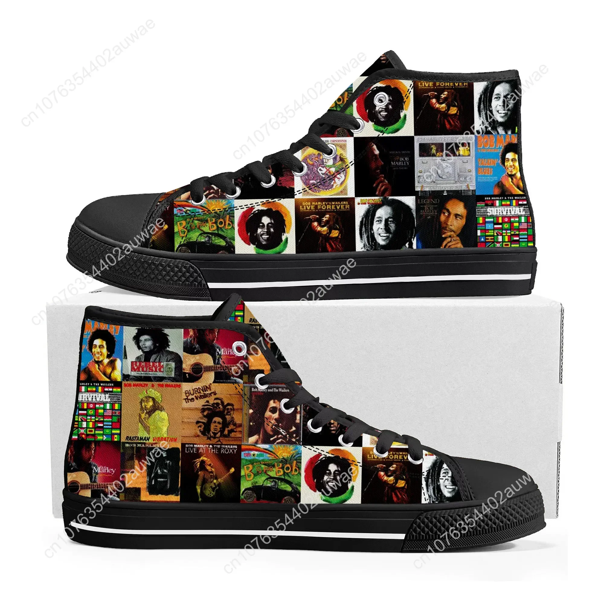 Homens e mulheres Legend Bob Marley Reggae Rasta Tênis de alta qualidade, tênis de lona casual, sapatos de casal, sapatos personalizados, alta qualidade