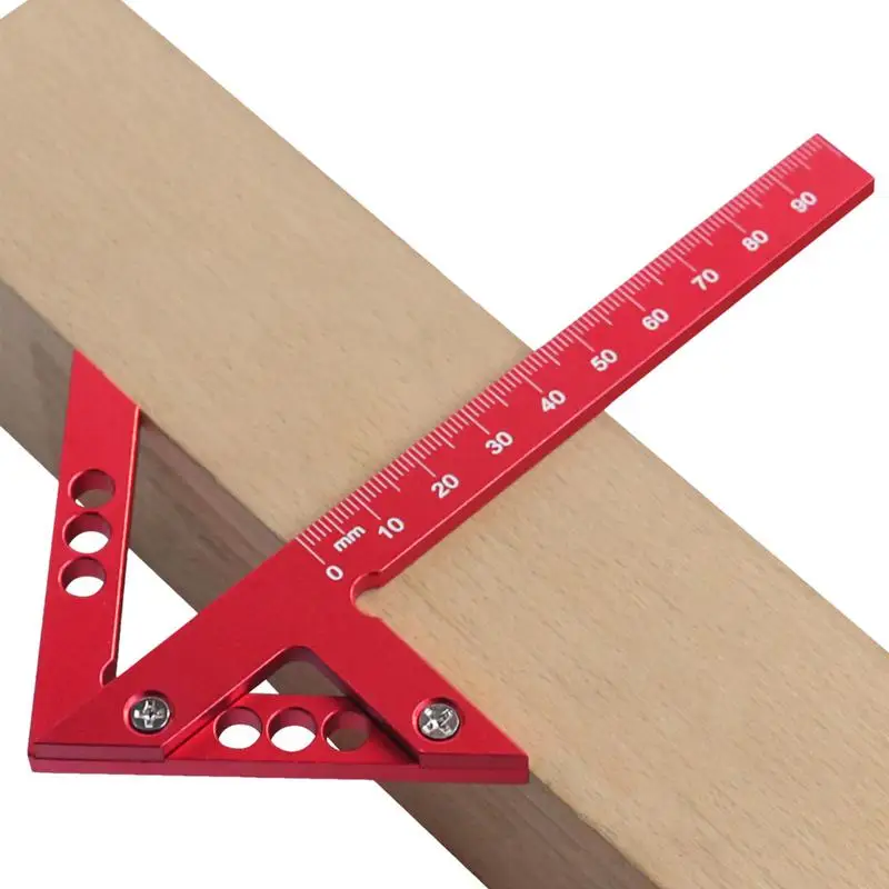 

Woodworking Ruler 45 Degree Right Angle Lines Gauge Aluminum Alloy Woodworking Square Protractor Miter Triangle Ruler High