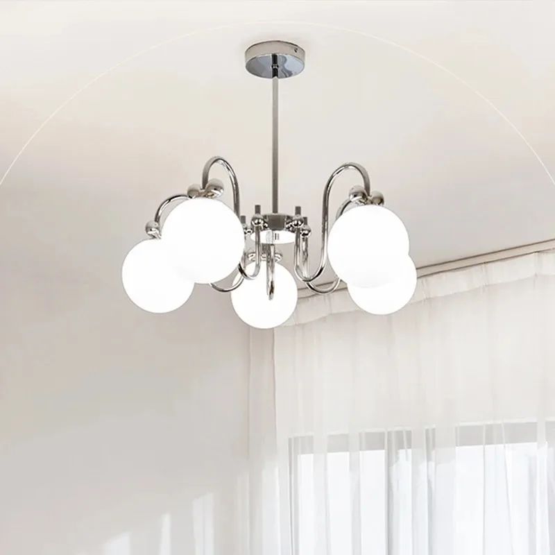 Nordic Minimalist Glass Globe Chandelier Lighting Fixture For Living Room Dining Room Bedroom Island