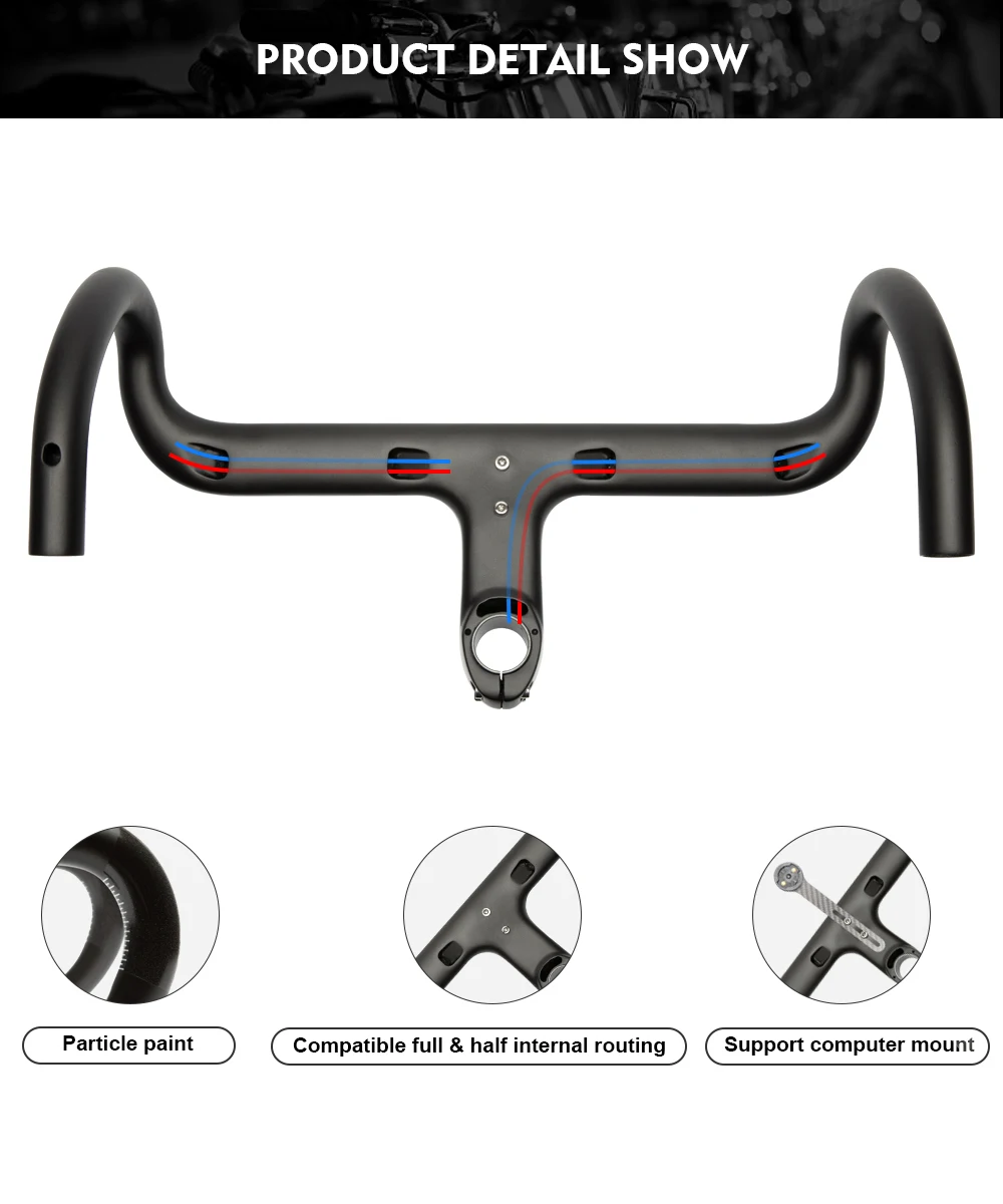 RXL SL Aero Carbon Rennradlenker - Integrierter Vorbau mit interner Kabelführung - OD2-kompatibel (28,6/31,8mm) - UD Matt-Finish – Detail 5
