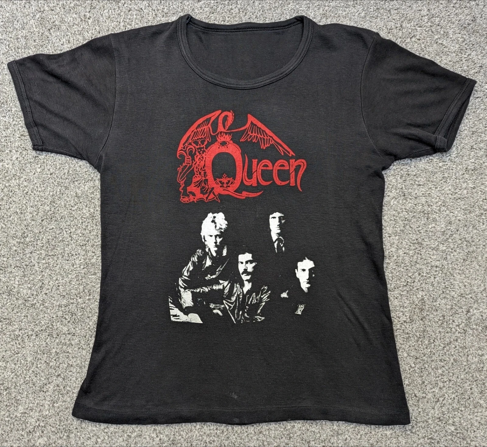 

Vintage Late 1980s Queen Band T-shirt Small Single Stitch Ringer American Singer T-shirt Men Street Hip-hop Short-sleeved Women