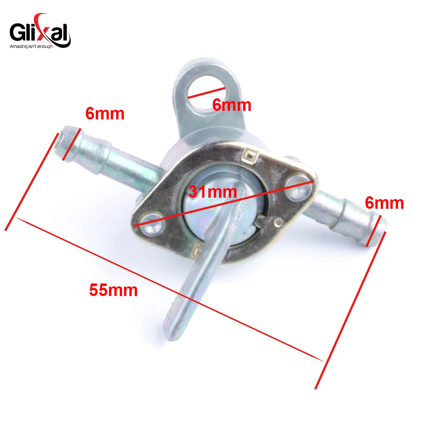 Glixal Inline Gas Fuel Petcock Shut Off Valve for 50cc 70cc 110cc 125cc ATV Dirt Pocket Bike Go Kart Motorcycle and Generators