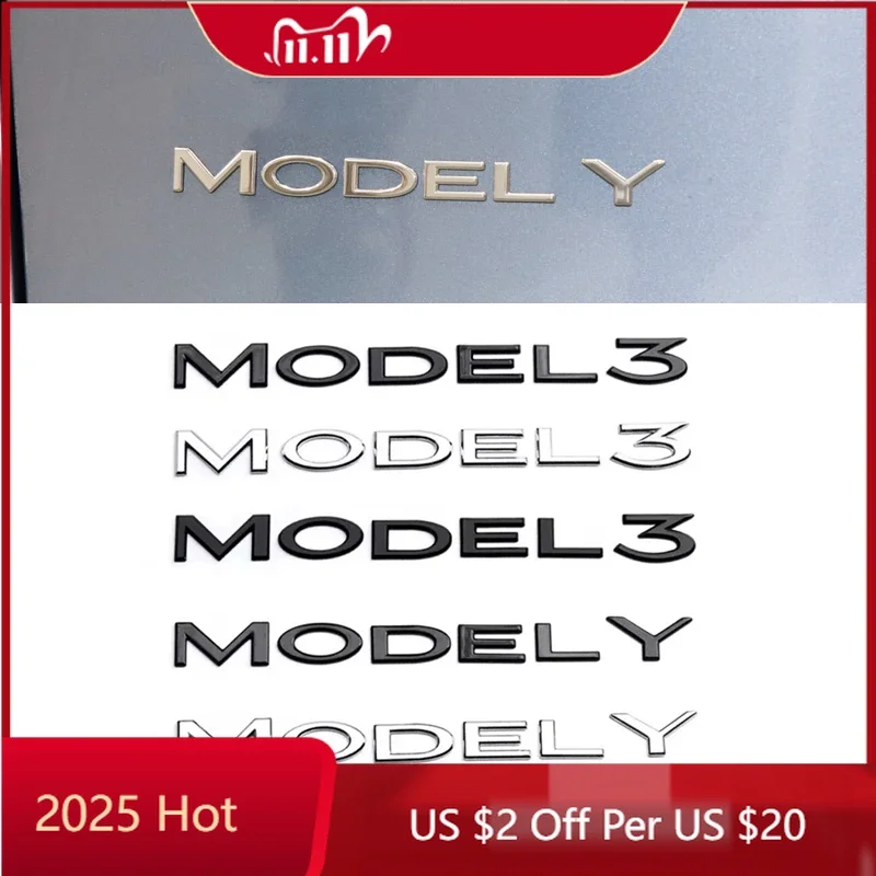 

Наклейка на автомобиль с эмблемой TESLA, буквы из ABS-пластика, логотип для Tesla MODEL 3 Y, наклейка на заднюю дверь багажника, декоративный значок, стикеры для автостайлинга A.