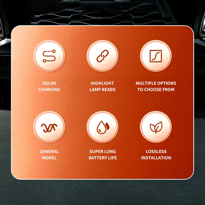 Solarbetriebene Auto-Dämonenaugenleuchte Coole Blinkende Warnleuchte Dynamische Sicherheits-Fahrzeugsignalleuchten Universal – Detail 3