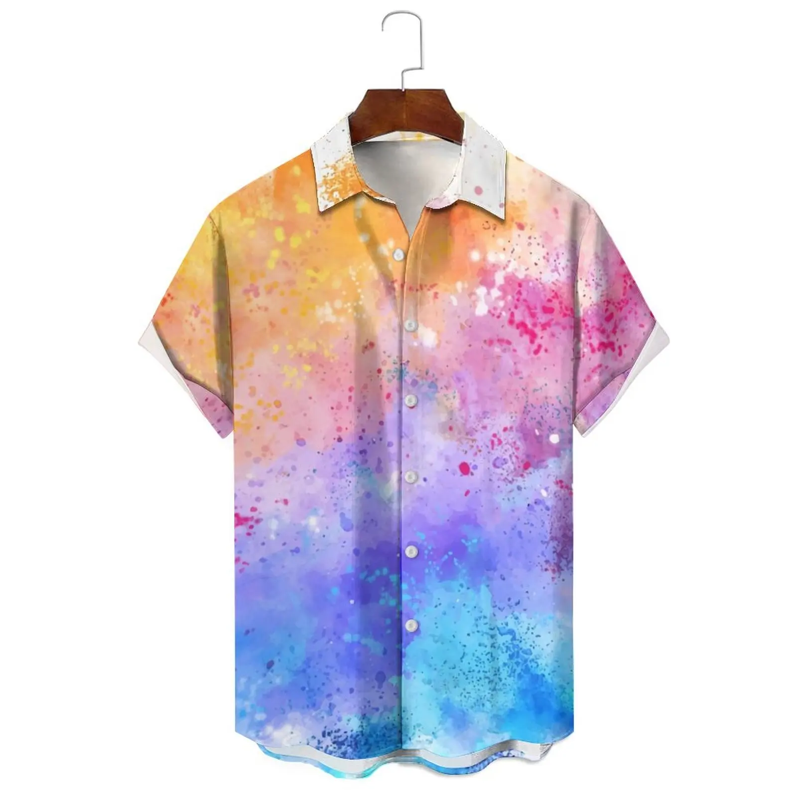 

Summer Men Hawaiian Shirt Color Tie-dye 3d Prints Shirt For Men Flower Print Plus Size Hawaiian Shirts Beach Flower Shirt