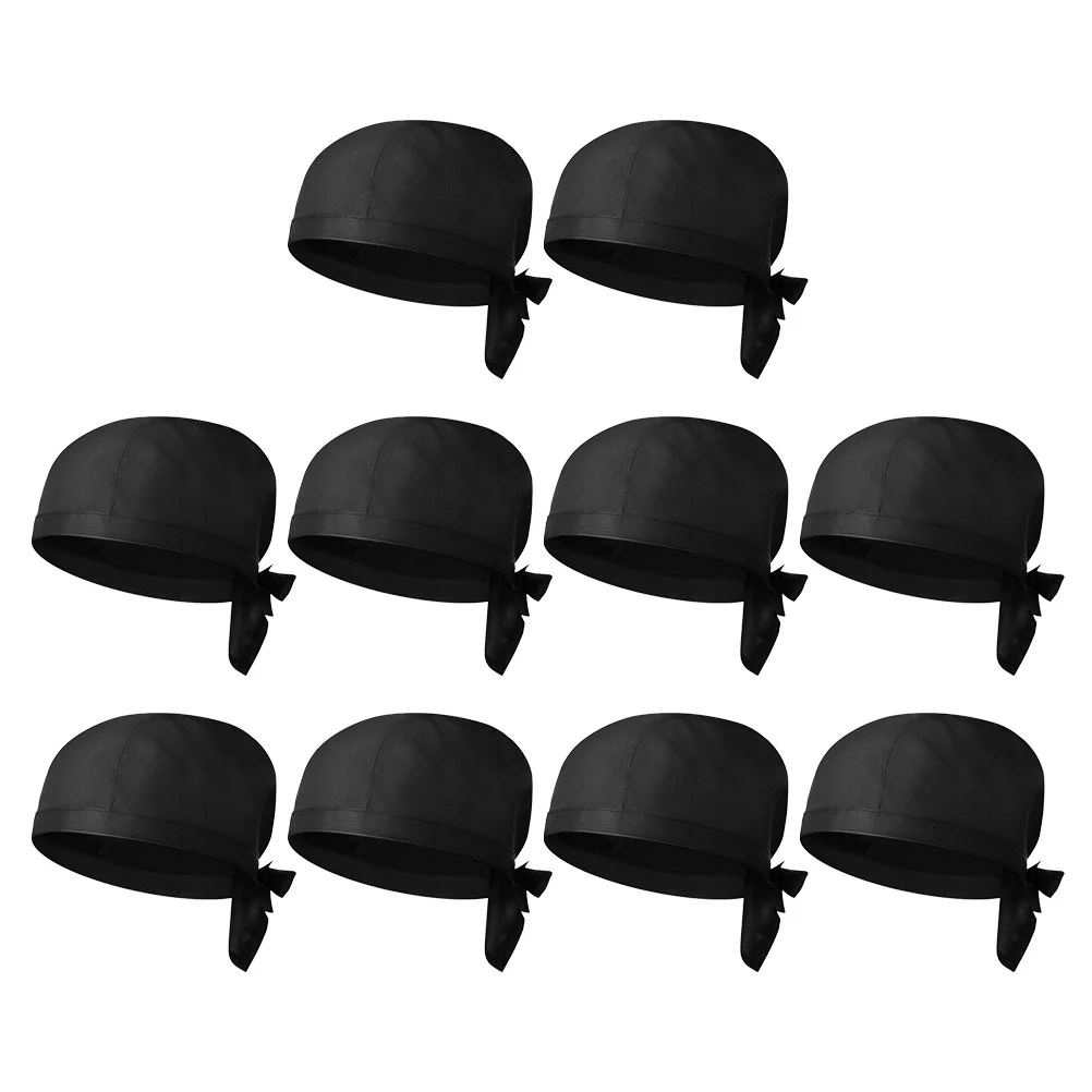 

10 Pcs Chef Hat Waiter Hats for Men Caps Aldult Neat Kitchen Serving Cotton Cook Working Uniform Clothing