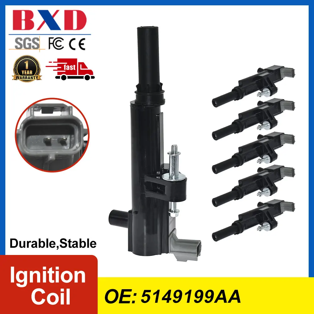 

1/6 шт. катушка зажигания 5149199 АА для Dodge Dakota Durango Nitro, Jeep Commander Liberty, Mitsubishi Raider, Ram 1500