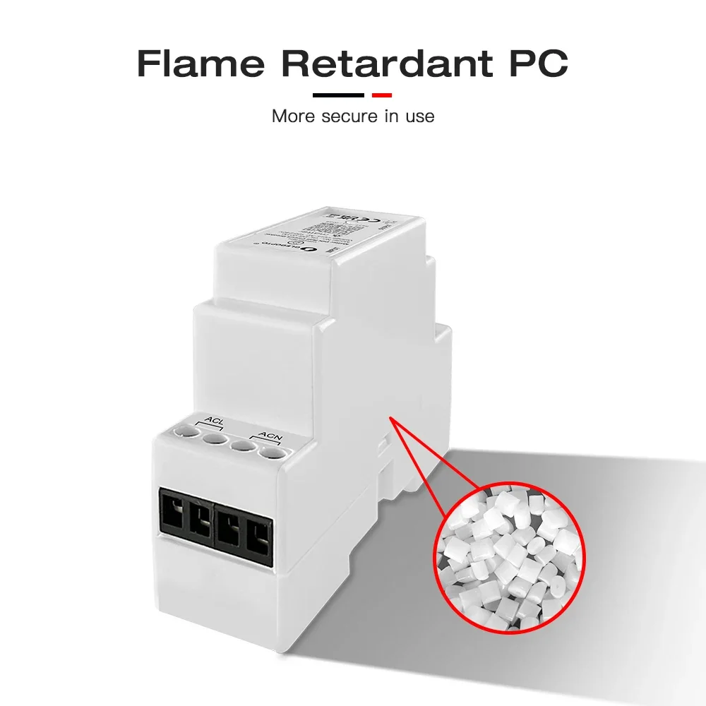 GL-DR-001M-1 المادة Din السكك الحديدية التبديل على إيقاف وظيفة WiFi App التحكم الصوتي 16A ماكس أجهزة التدبير المنزلي جوجل أبل #4