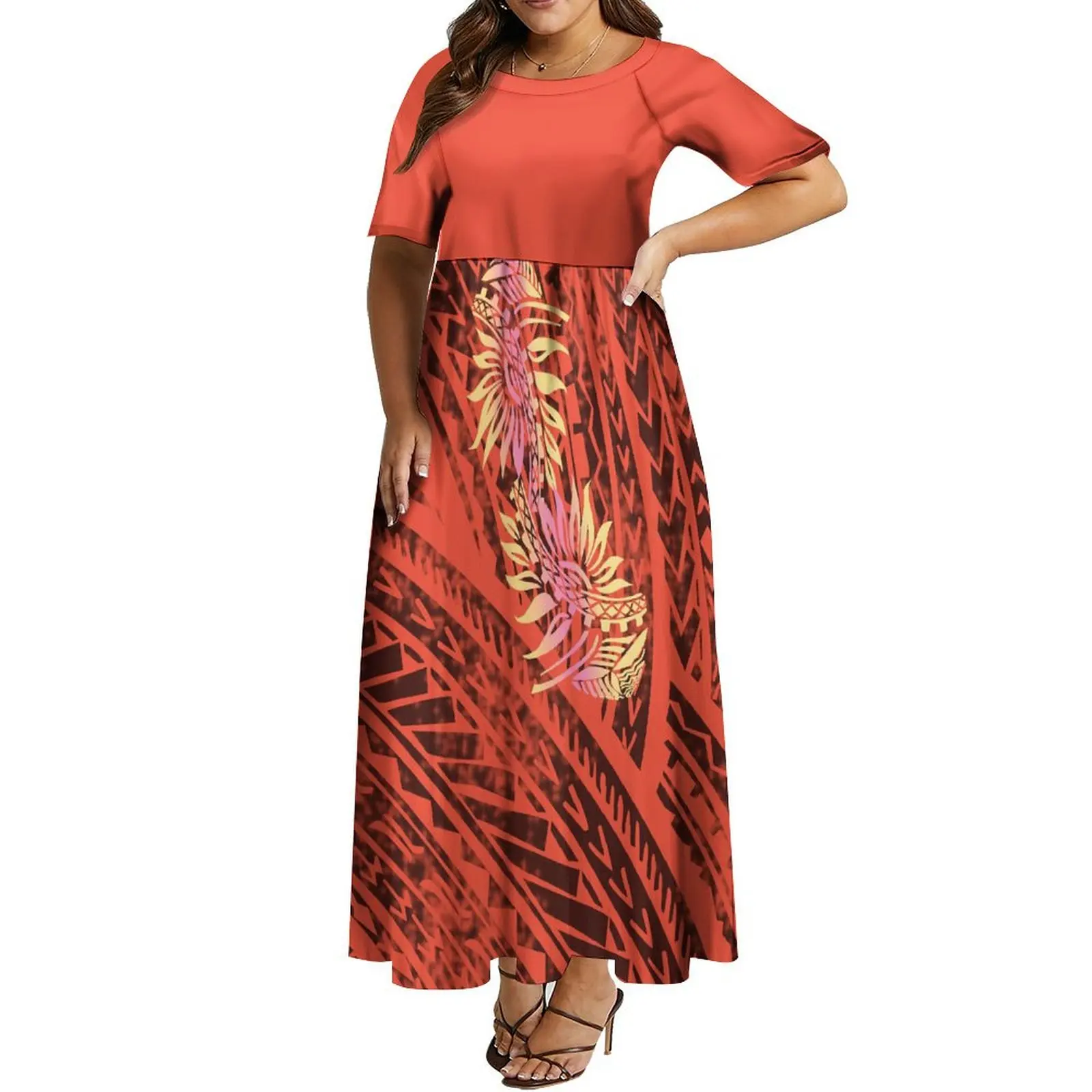 Custom Polynesian Design Short Sleeve Dress For Women Samoan Maxi Dress With Pocket Shirt For Men Hawaiian Couple Suit