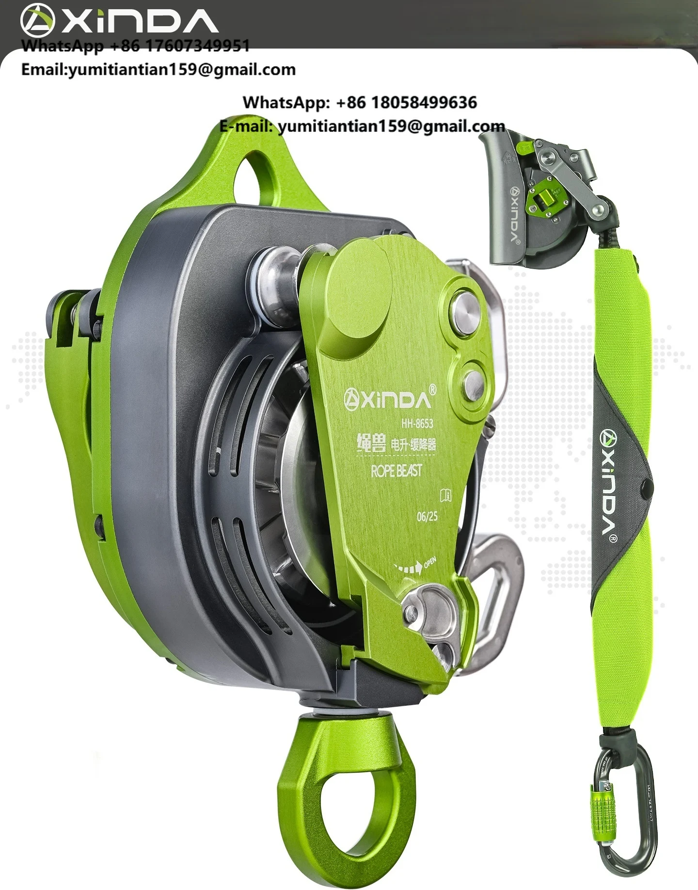 

Xinda Electric Ascender Kit Aerial Work Equipment Slow Descender Rapid Descent Rope Climbing Machine Fall Protection Equipment
