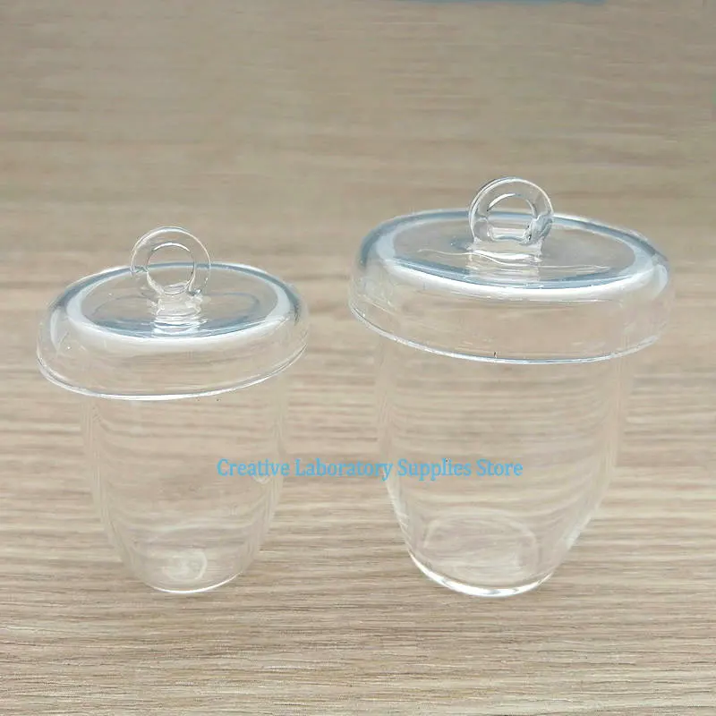1 قطعة 5/10/20/30/50/100/150/200/250/300 مللي بوتقة كوارتز شفافة للمختبر مع غطاء أدوات تجريبية كيميائية #2