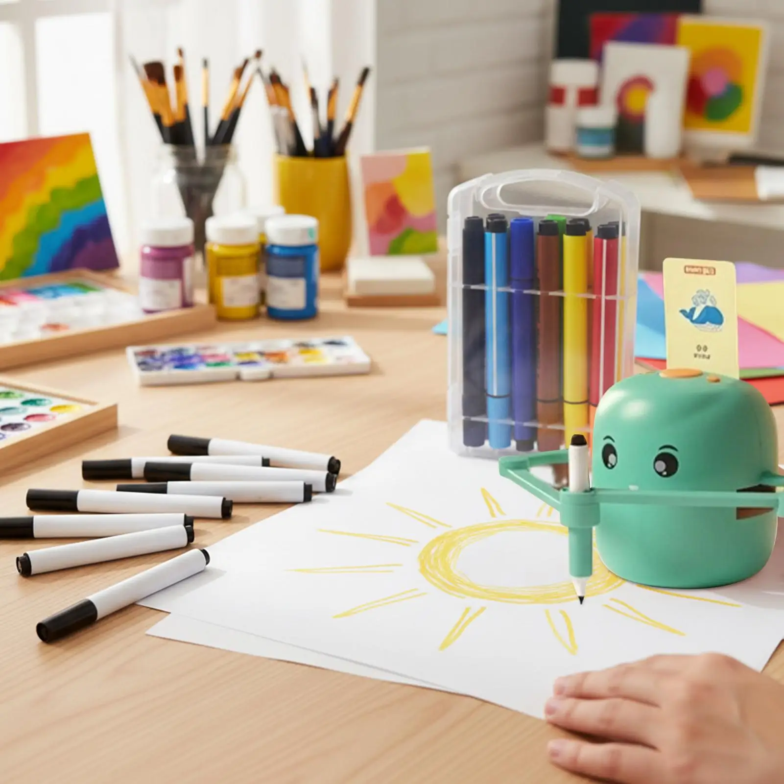 

Painting Robot Pen Replacement Includes 6 Smart Painting Robot Brushes 12-color Coloring Pencils Auto Sketching Pens Accessories