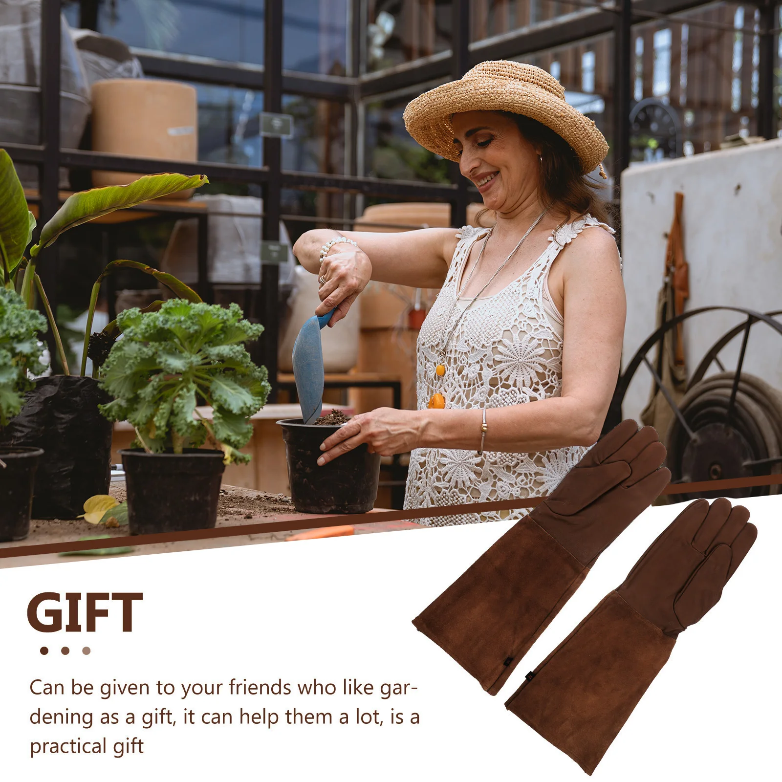 

Gardening Gloves Coffee Tube H Protection Selected Material Uniform Thickness Easy Clean Reusable Outdoor Work Pruning