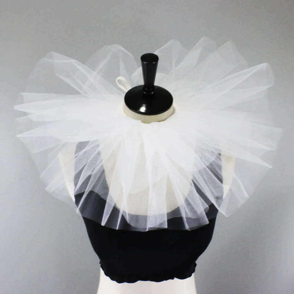 Vintage Mesh Neck Ruff Collar Unisex Retro Drama Costume Props Tulle Ruffle Layered Choker Halloween Party Cosplay Accessories