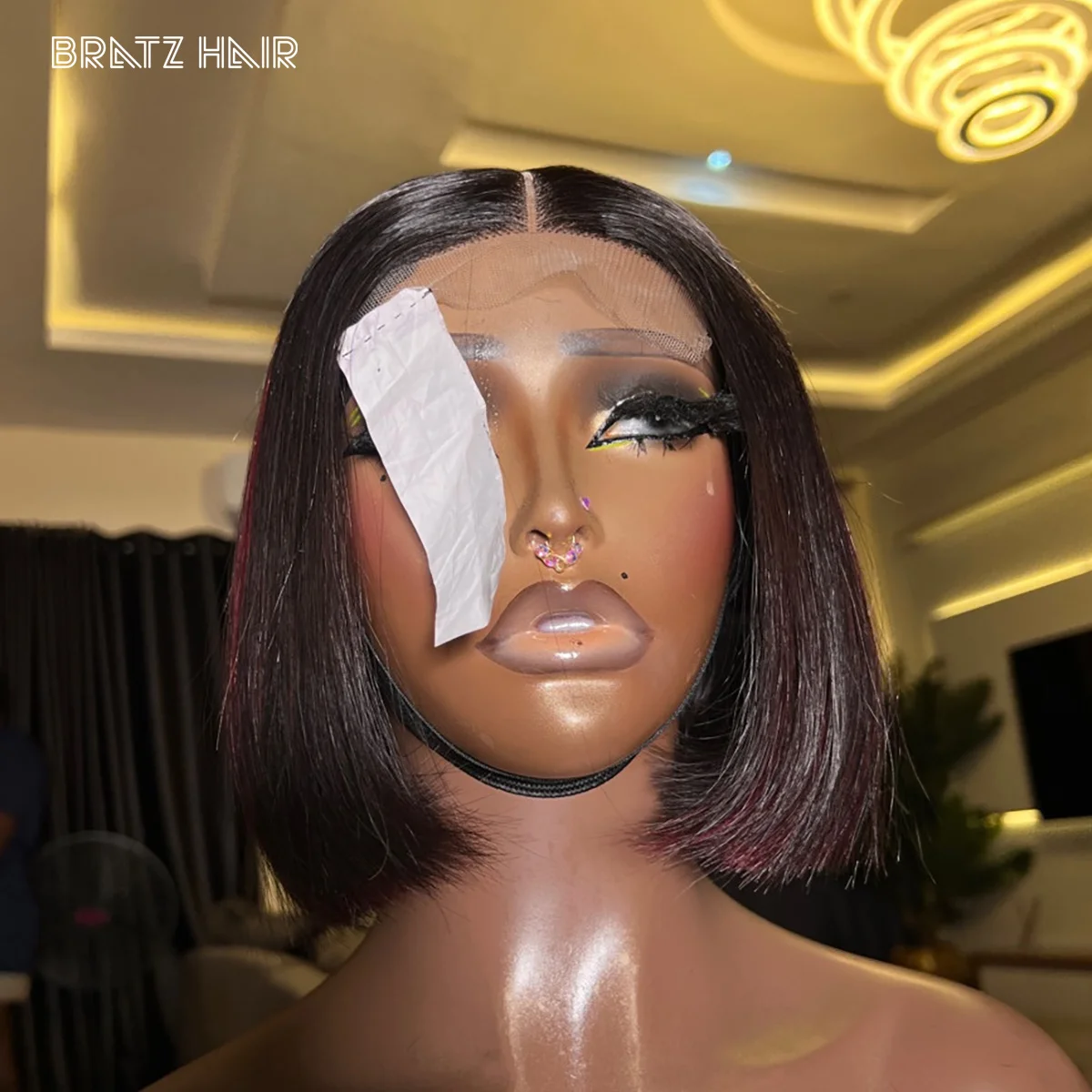 Super Double Drawn Highlight Burgundy Glueless Bob Human Hair 2x6 Kim K Closure P1b/99j Wig for Woman Ready to Wear Bob Wigs