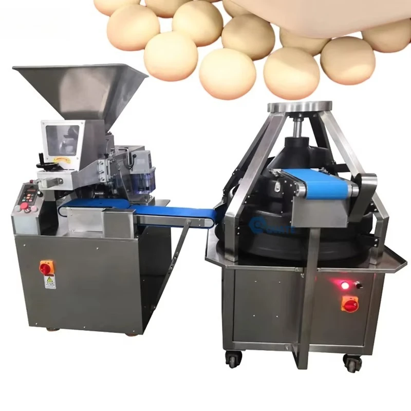 Commercial Bakery Continuous Dough Rolling & Dividing Rounder Machine High Efficiency Unit for Standard Dough Ball Processing
