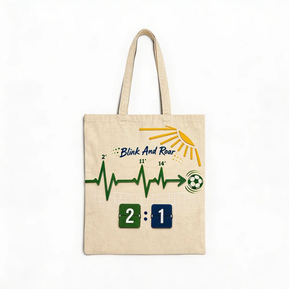 Funny Tote Bag Soccer Heartbeat Scoreboard Design Canvas Tote Bag Soccer Sunshine Inspired Football Watch Party Fan Gift
