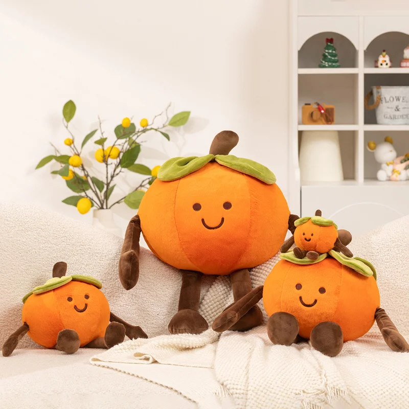 TreasurungU Persimmon Plush Toy Soft Smiling Kaki Plush Pillow Cute Cartoon Persimmon Plush Keychain Birthday Gifts