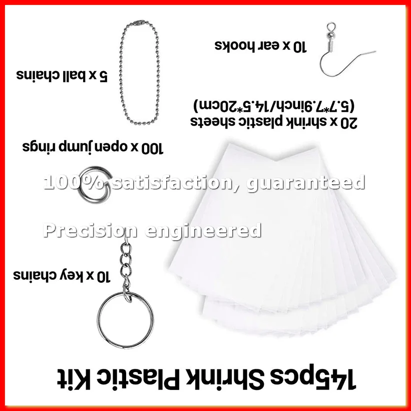Shrinky Art Paper Heat Shrink Sheet Plastic Kit Hole Punch Keychains Pencils DIY Drawing-A73M