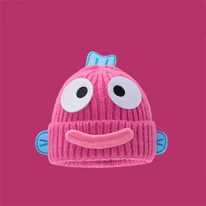 

652F Novelty Knit Hat Winter Warm Pullover Beanie Soft Skull Hat Female Girl Fun Cap