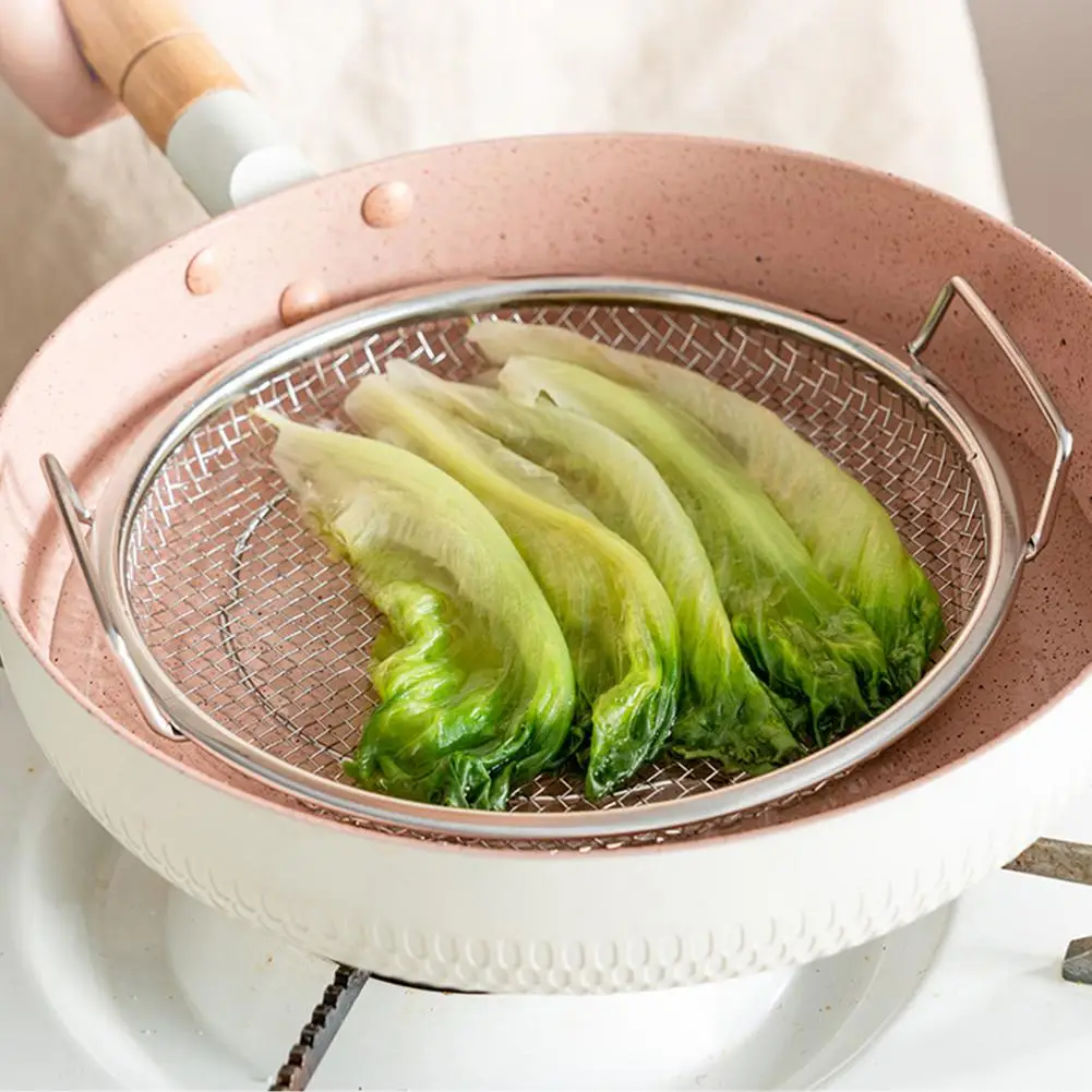 

Oven Air Frying Pan Non-stick Stainless Steel Air Fryer Basket for Oven 12.8'' Round Mesh Baking Tray Rack for Convection
