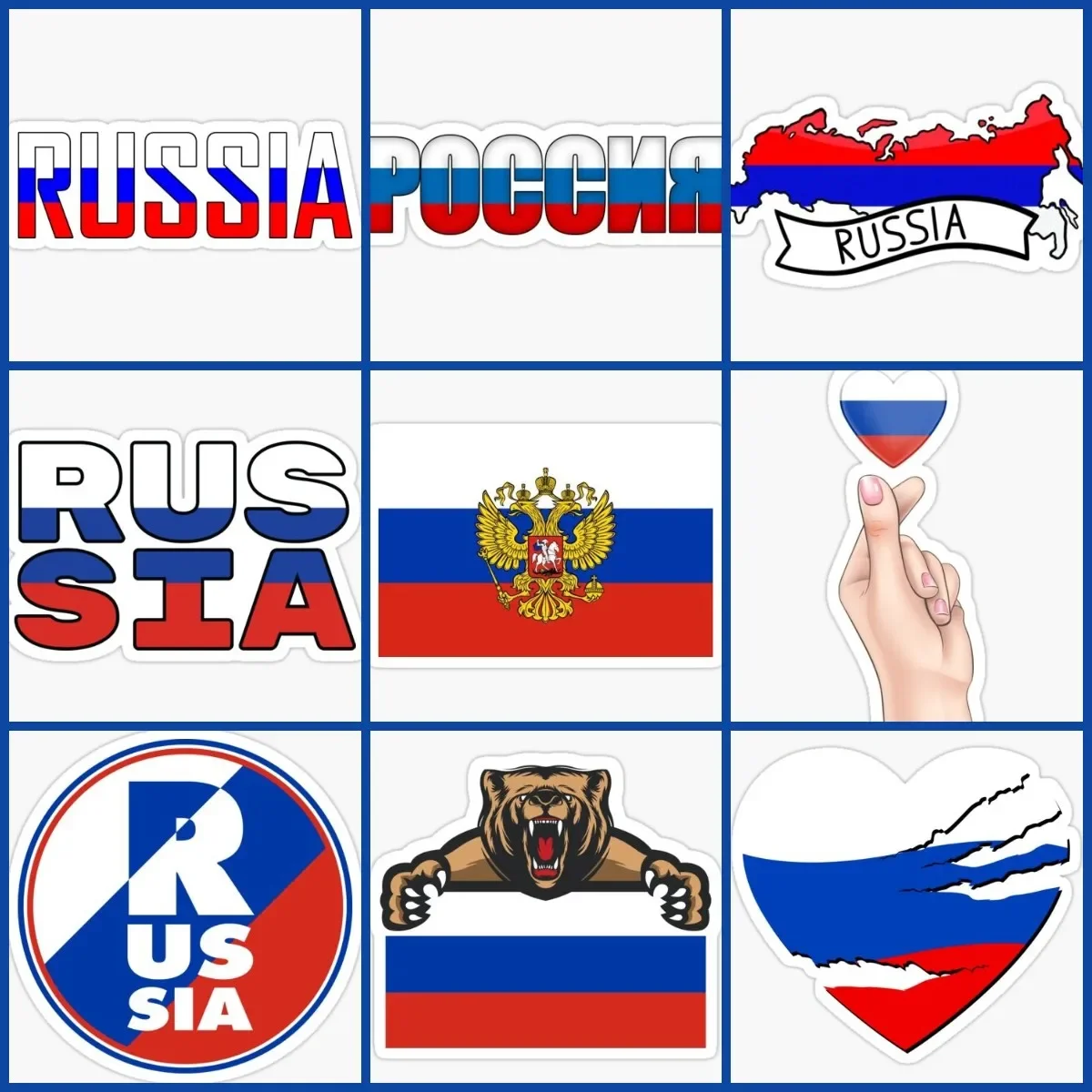 

Russian Flag Map Love Sticker Laptop Car Window Racing Motorcycle Glass Helmet Camper Off-road Truck Wall Room Door Decal PVC