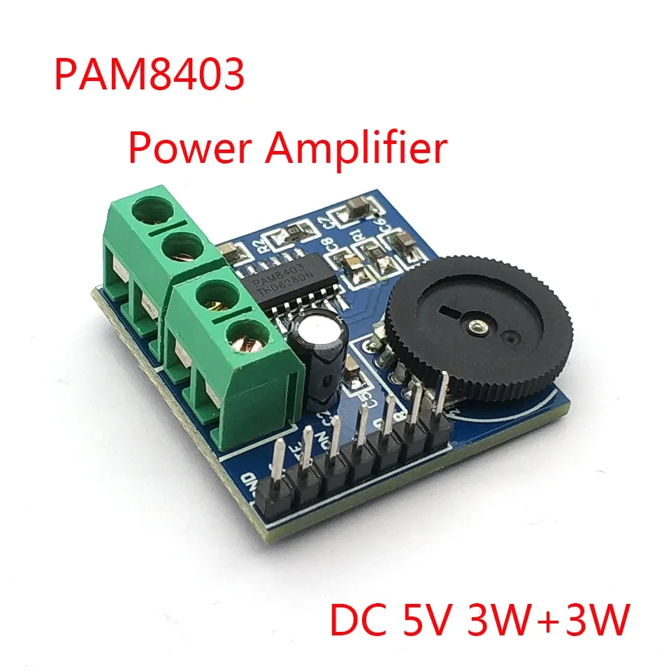 PAM8403 3W*2 Mini Digital Power Audio Amplifier Board DIY Stereo USB DC 2.5V To 5V Power Bluetooth Speaker Module for Arduino