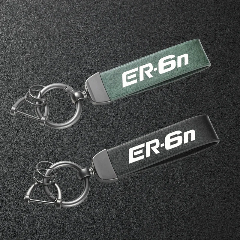 

Для Kawasaki ER6N ER 6N 2006-2025 аксессуары высококачественный кожаный замшевый брелок для ключей мотоцикла