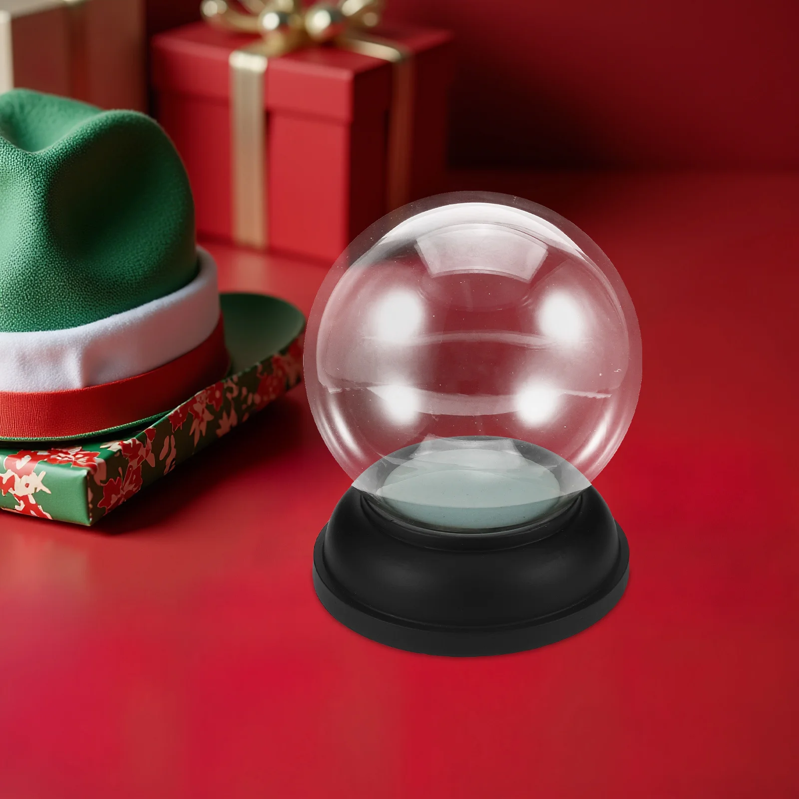 

Glass DIY Snow Globe Clear Dome Thickened Glass Resin Base DIY Snow Globe Craft Kit Holiday Wedding Party Decorations