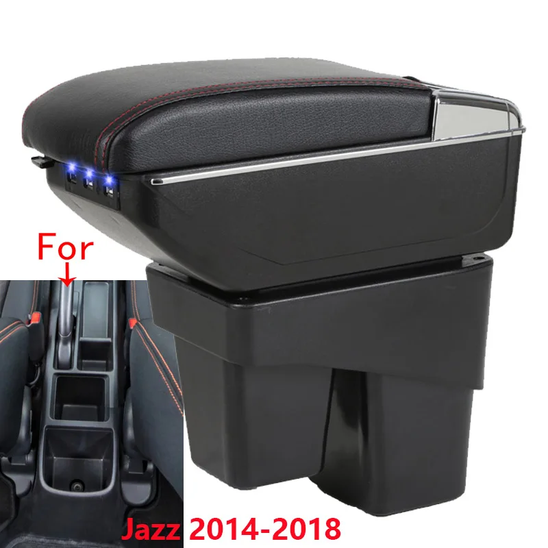 

For Honda Jazz Armrest box For Honda WR-V Fit Jazz 3 Car Armrest 2014-2020 Storage Box Car Accessories Retrofit Parts Interior