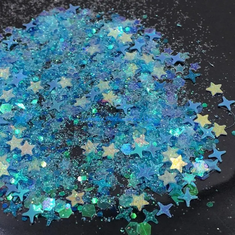573B Bright Heart Star Mix Chunky Sequins DIY Epoxy Resin Mold Sequins Fillings Pailliette Decor for Art Craft Jewelry Making