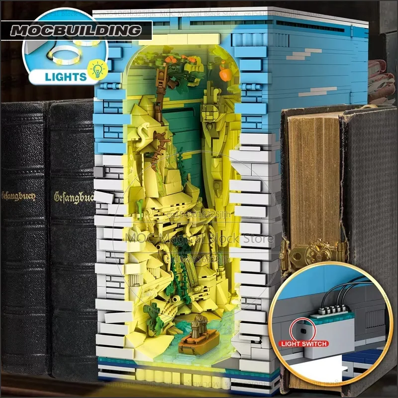 خواتم فيلم MOC اللبنات كتاب الملوك الخيال خزانة الكتب التكنولوجيا الطوب تجميع نموذج اللعب جمع الهدايا