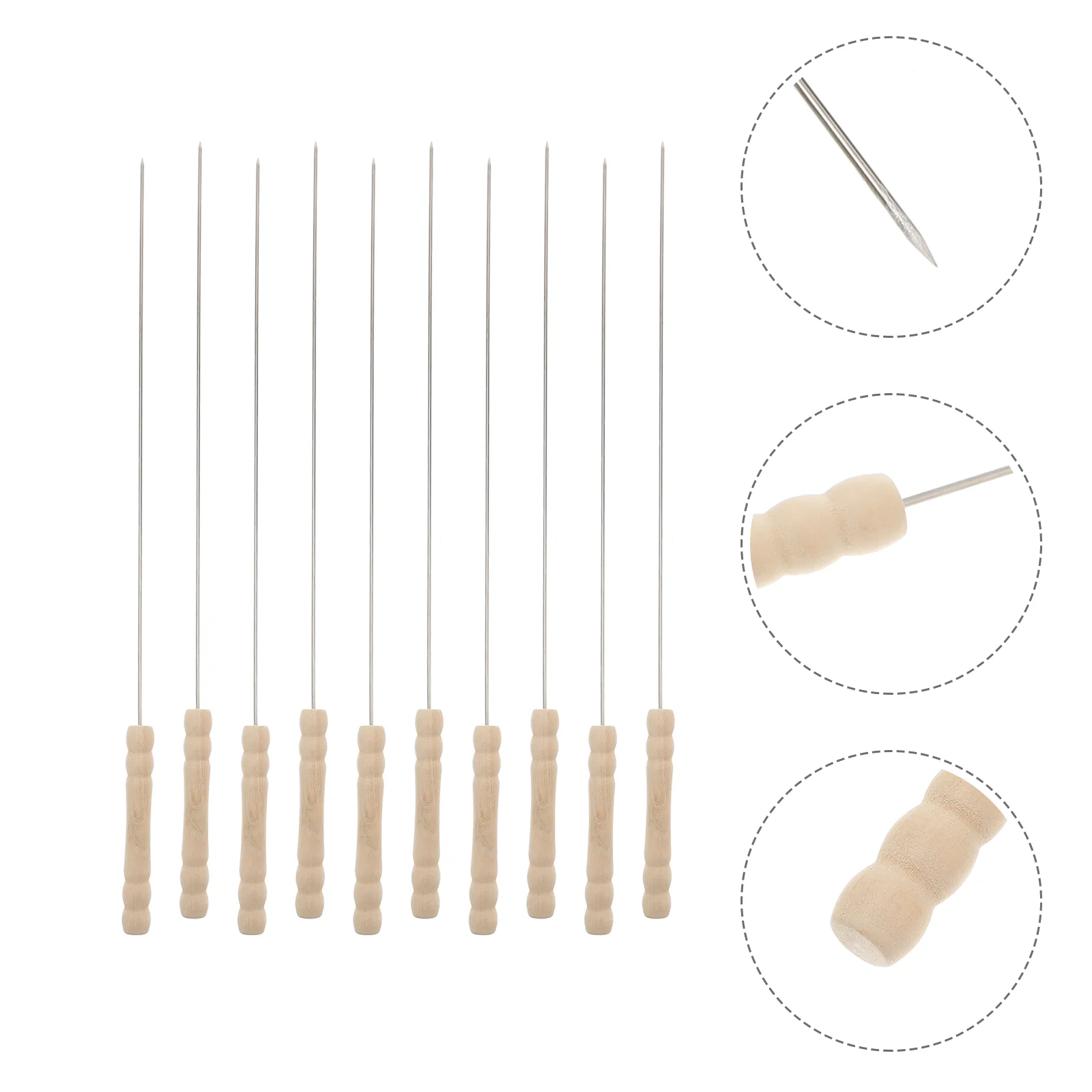 10 Pcs Satay Flat Iron Sign Skewer Sticks Grilling Accessories Roasting Forks Mushroom Barbecue