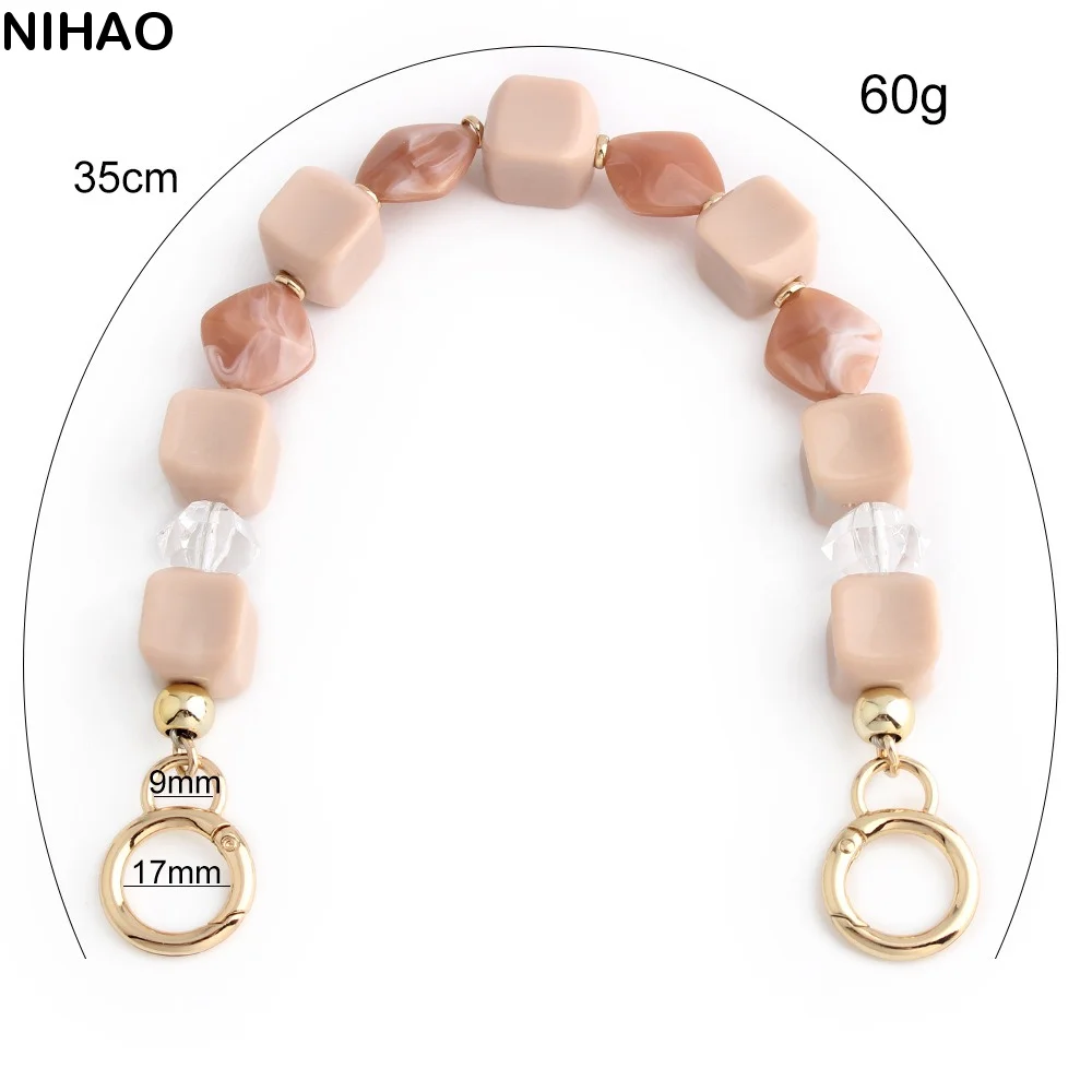 

Cute DIY Decoration Acrylic Beads Bag Chain Replaceable Metal Chain Beaded Bag Pendant Key Chain Fashion Handle Chain Women