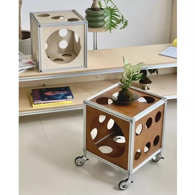 

Simple cream wind ocean board mobile small side table, sofa side table, birch bench, porch shoe changing bench